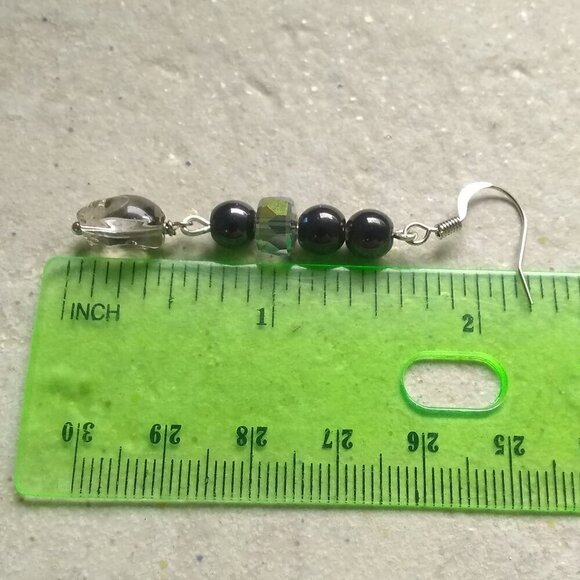 Slim & Slender Skull Dangle Earrings - Sugarskulls - Bling Glam Goth Punk Baddy - Picture 5 of 5